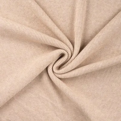 Weicher Strickstoff mit Waffeloptik, unifarben, Beige - 250 cm