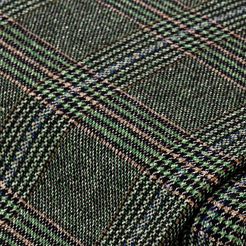 Woll-Tweed "Karo", grün-color