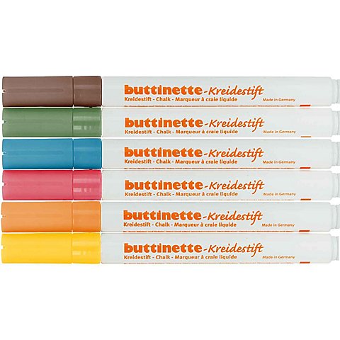 buttinette Kreidestifte "Grundfarben", Stärke 1–2 mm, 6 Stifte von buttinette