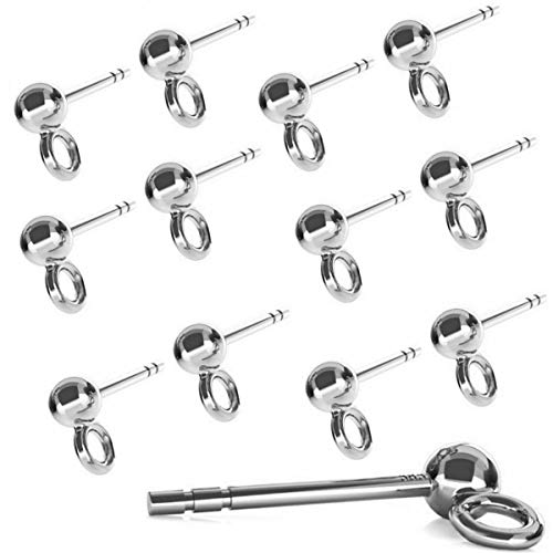 10 Paar Ohrstecker 925 Sterling Silber nickelfrei UNISEX mit 3mm Kugel Ohrschmuck Rohling für die Schmuckherstellung von DIY925