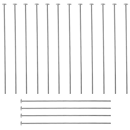 DIY925 20 Stück Nietstifte Kopfstifte 925 Sterling Silber 70mm x Ø 0,5mm x 1,8mm Kopf Prismenstifte für Ohrhänger Schmuckherstellung von DIY925