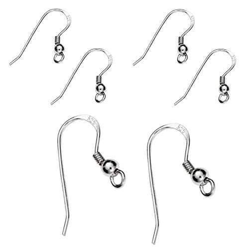 DIY925 3 Paar Damen Ohrhänger 18mm 925 Sterling Silber nickelfrei Ohrhaken für die Schmuckherstellung basteln DIY von DIY925