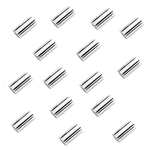 My-Bead 20 Stück fugenlose Quetschröhrchen 2mm Lochmaß Ø 1mm 925 Sterling Silber Quetschperlen DIY von DIY925