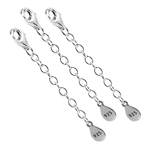 My-Bead 3 Stück Verlängerungsketten 5cm 925 Sterling Silber nickelfrei für Armbänder in Juweliers- Qualität von DIY925