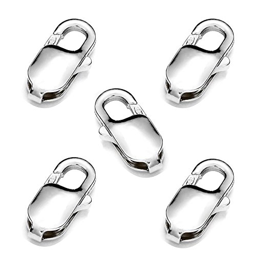 My-Bead 5 Stück 925 Silber Karabinerverschlüsse 11mm Ersatz Karabiner nickelfrei Ketten Armbänder Juweliers- Qualität von DIY925