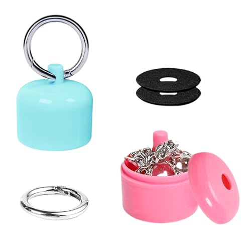 DIYBravo 2 Stücke Schmuckkästchen Schmuckbox Portable Geschenkbox Schlüsselanhänger Klein, Schmuckaufbewahrung Schmuckschatulle Wasserdicht Box mit Schwammpolster (rosa+cyan) von DIYBravo