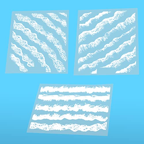 DIYBravo 3 Stücks Ozean Wellen Harz Dekorative Motiven Epoxidharz Füllstoffe Aufkleber Kit Transparente Weiß Resin Filler für Handwerk Materialien DIY Schmuck Scrapbooking (Ozean Wellen) von DIYBravo