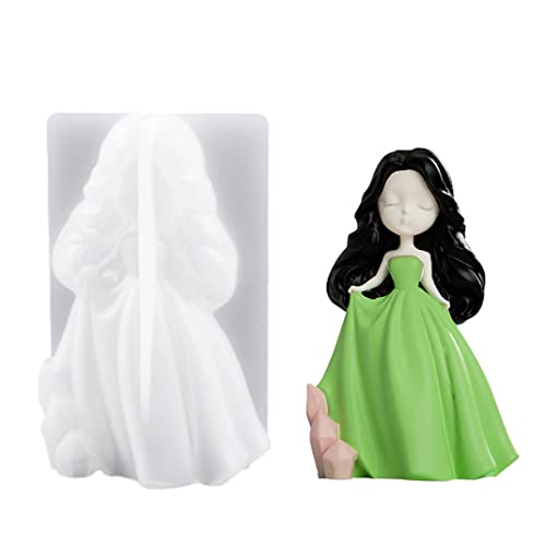 DIYBravo Puppe Silikonform Epoxidharz Mädchen 3D Resin Silikonform Prinzessin Epoxid Formen Ornamente Form für Handwerk, Autodekoration, Geschenk von DIYBravo