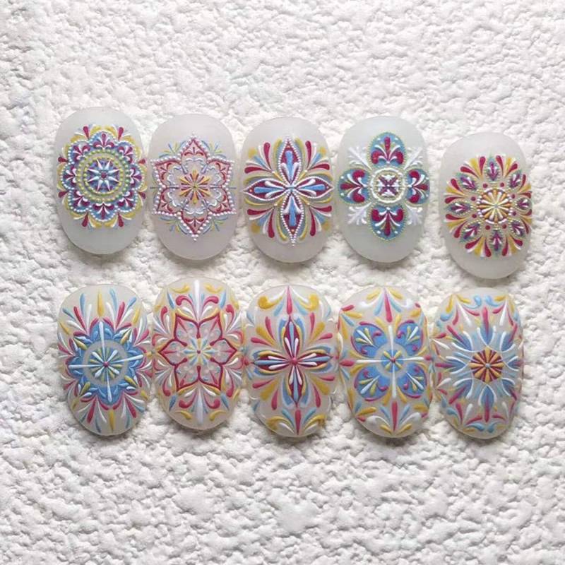 Boho Nagel Aufkleber, Böhmen Nail Art, 5D Geprägt, Art Böhmen, Diy Nägel von DIYDesignerArt