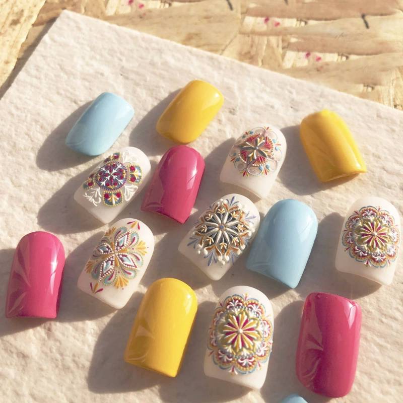 Boho Nagelsticker, Nagelabziehbild, Bohemian Nailart, Nail Art Abziehbild, 5D Geprägt, Diy Nägel von DIYDesignerArt