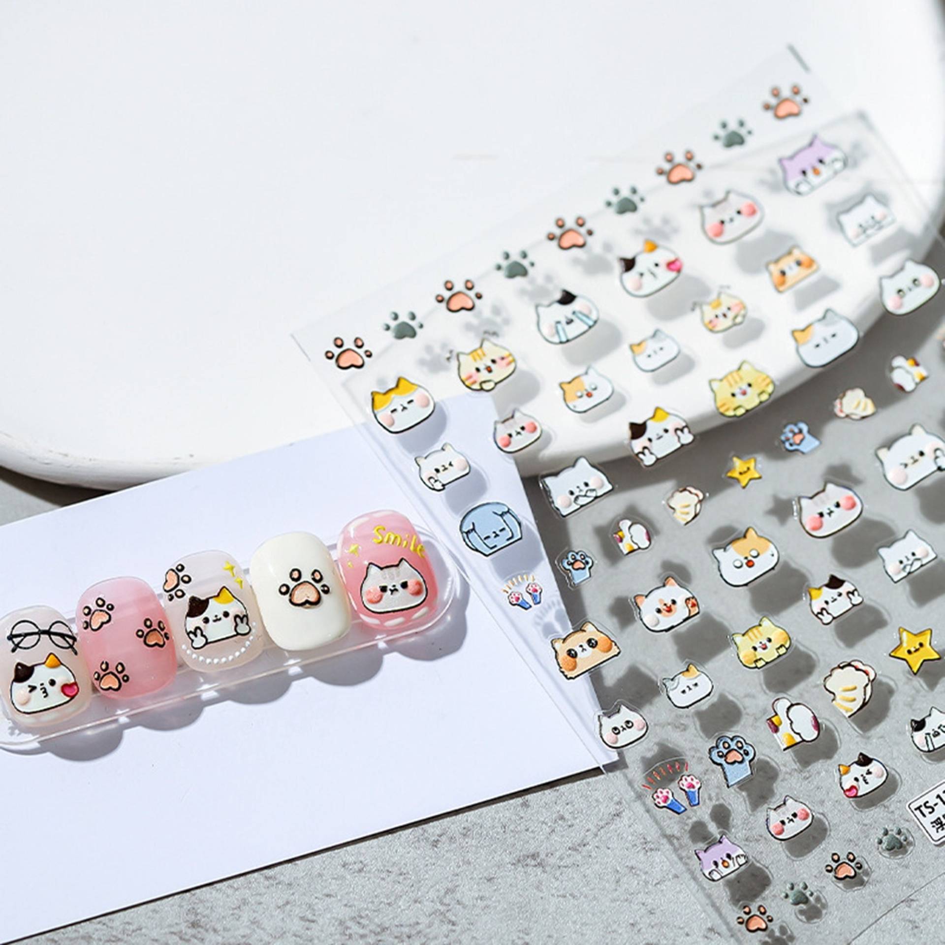 Katze Nagelsticker, 5D Prägung, Diy Kawaii Nagelsticker von DIYDesignerArt