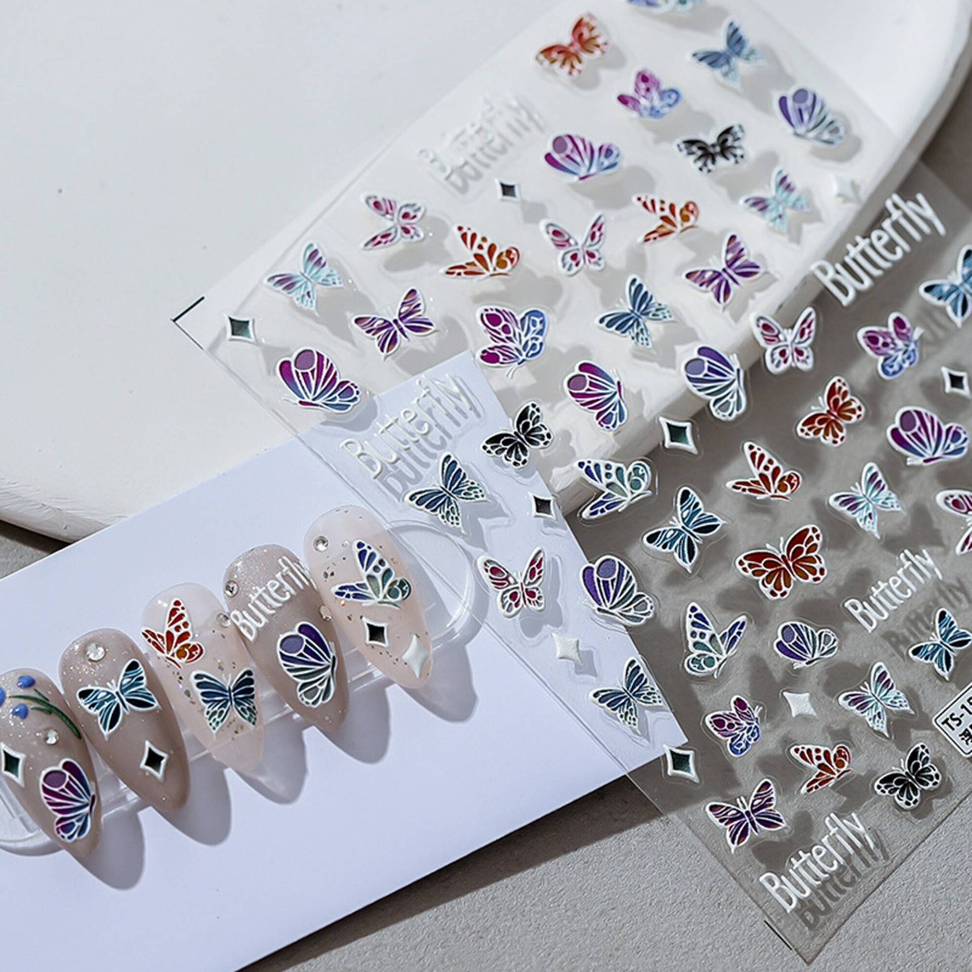 Schmetterling Nagel Aufkleber, Nagelabziehbild, Nagelabziehbild-Kunst, Nageldesigner-Kunst, 5D-Prägung, Diy-Nägel von DIYDesignerArt