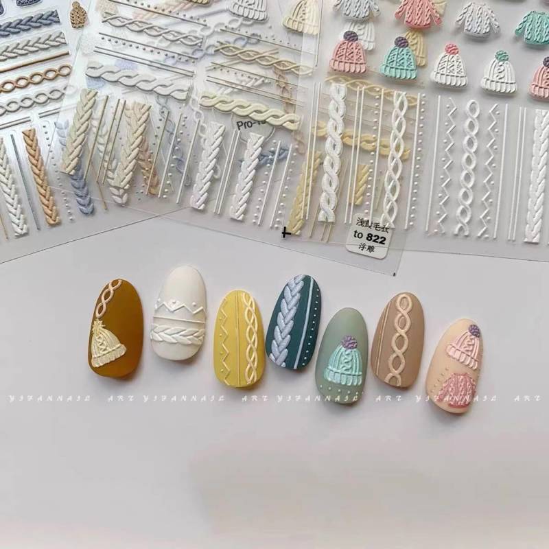 Winter Pullover Nagelsticker, Nail Art Aufkleber, 5D Geprägt, Diy Nägel von DIYDesignerArt