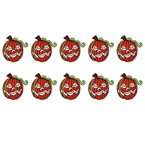 1 Satz 10 Stk Halloween-Kürbis-Patch Flecken dekorative Halloween-Patches Halloween-Decke Masken halloween pumpkin halloweenkürbis Kürbisstoffaufkleber Halloween-Stoffaufkleber DIYEAH von DIYEAH