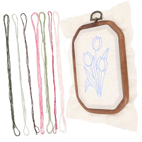 1 Satz Kreuzstichset Stickrahmen für Bastelarbeiten Nähen Bausatz häkeln Bausätze embroidery kit embroidery set strickset knitted set Nähzubehör handgefertigte Kreuzstich-Kits Holz DIYEAH von DIYEAH