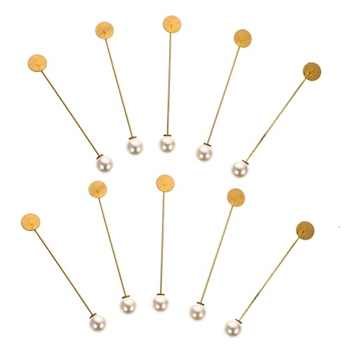 10 STK Ansteckbrosche Gold extra große Sicherheitsnadeln transparenter Druck Stift abstecknadeln schalclip caps hochzeitsdeko zubehör Mantel Dekoration Brosche Revers-Sticks Kupfer DIYEAH von DIYEAH