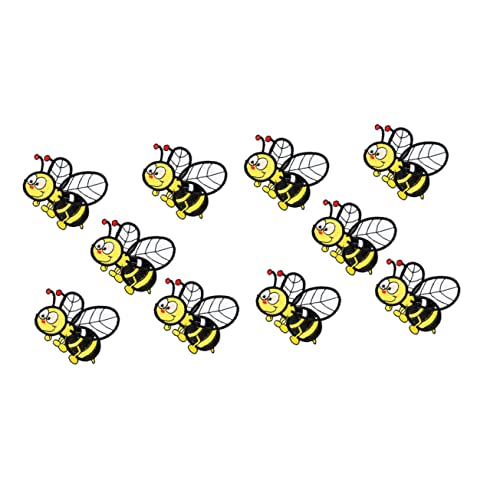 10 Stück Bienen Besticktes Stoff Patchband Bienen Patch Nähen Patch Cartoon Pailletten Patches Für DIY Patch Zum Nähen DIY Zubehör Näh Patch Nähzubehör Gelber Vliesstoff DIYEAH von DIYEAH