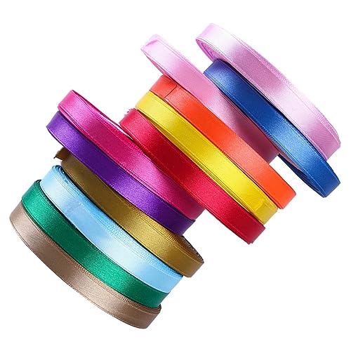 12 Stück 25 Geschenkverpackungsband Fleckband Wickelband rosa Band zum Einwickeln altes Goldband geschenkband ribbon hochzeitsringe Festliche Dekoration Polyesterband Satinband DIYEAH von DIYEAH