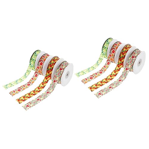 2 Sätze Fruchtband Wickelband Diy-bastelband Bastelband Machen Geschenkbänder Ein Verpackungsband Schleifenband Selber Machen Bogenband Polyester 4 Rollen * 2 DIYEAH von DIYEAH