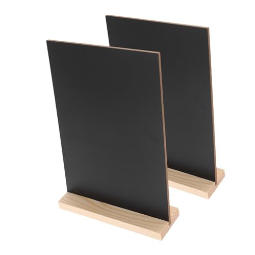 2 Sätze Tafel-Schreibtafel kleine Kreidetafeln zum Beschriften Tafel Menütafel Tafelschild Tafel Staffelei Desktop-Tafel Menü-Tafel Tafelzeichen Menütafel für Restaurant Holz Black DIYEAH von DIYEAH