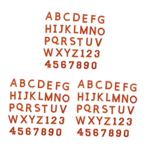 3 Sätze Gestickte Aufnäher Stoffbuchstaben Aufbügeln Englische Buchstabenapplikation Fußballflicken Aufbügeln Flicken Nummern Aufbügeln Alphabet-patch Stickgarn Orange 72 Stück * 3 DIYEAH von DIYEAH