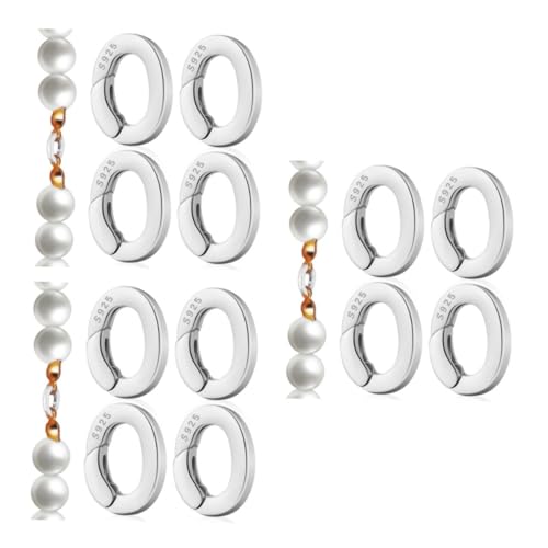 3 Sätze Schmuckschnalle Halskette Mit Schnalle Aus Sterlingsilber Karabiner-charm-halskette Pinzette Abzieher Auto Sicherung Schließe Ovale Halskette Tor Silber- Silver 4 Stück * 3 DIYEAH von DIYEAH