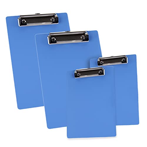 4 Stück Mappe Datei-Zwischenablagen tragbares Klemmbrett Tafel Zwischenablage schreiben 3 Locher write board büromaterial Office-Dokumentenclip Bleistiftskizze Handstütze Abs Blue DIYEAH von DIYEAH