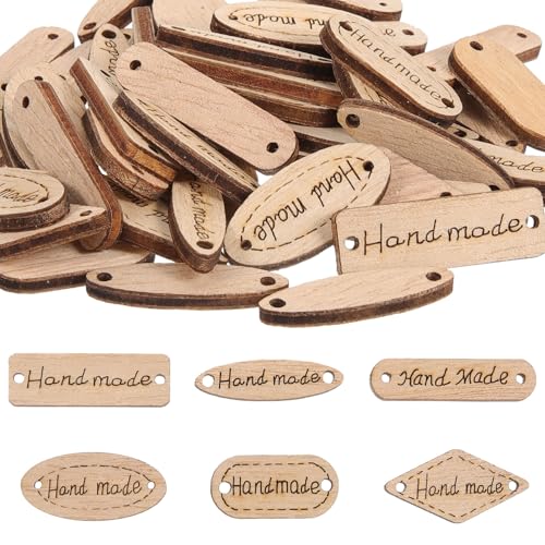 50 Stück Namensschild Knöpfe Druckknöpfe Für Bekleidung Charm Nähmaschinen Set Nähen Von Namensschildern Knöpfe Druckknöpfe Für Bettdecken Holz Knopfetiketten DIYEAH von DIYEAH