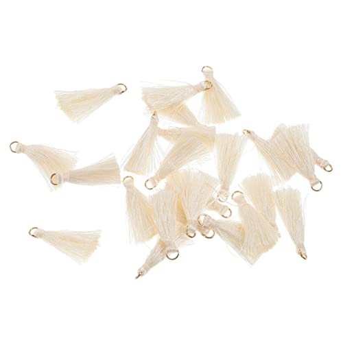 50 Stück Quaste Anhänger Schlüsselanhänger-kit Kette Quaste Makramee Quaste Seidenquaste Partygeschenke Quasten Zum Basteln Zubehör Zur Schlüsselanhängerherstellung Beige Rayon DIYEAH von DIYEAH