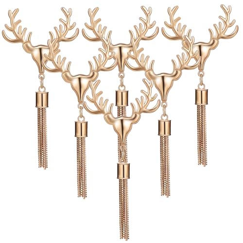 6St dekoanhänger gold anhänger Handtaschenaccessoire Metallquaste Schnallenverschlüsse für Geldbörsen Hirsch-Charms-Anhänger Knopf Accessoires Geweih Rehkopf Charme Zinklegierung von DIYEAH