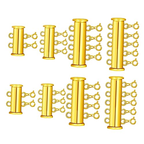 8st Perlenschnalle Quetschperlen Schmuck Silberringe Halskettenstapel Kettenverschlüsse Und Verschlüsse Gestell Halskette Mit Knebelverschluss Halskette-kit Legierung Golden DIYEAH von DIYEAH