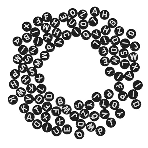 DIYEAH 1 Alphabet-perlen-schmuck Dekorative Buchstabenperlen Haushaltsarmbandperlen Lose Armbandperlen Multifunktionale Buchstabenperlen Perlen Für Armbänder Abstandsperlen Acryl Black von DIYEAH