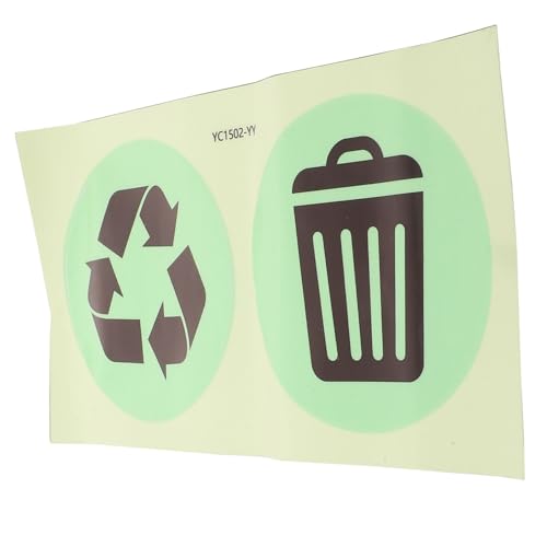 DIYEAH 1 Blatt Leuchtende Aufkleber Korbetiketten Recycling Mülletiketten Mülltonnen Logo Aufkleber Hohe Küchen Mülltonne Papierkorb Aufkleber Für Den Außenbereich Blanko von DIYEAH