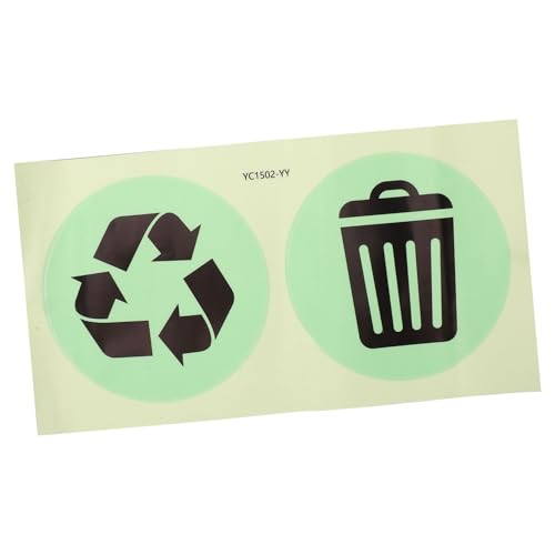 DIYEAH 1 Blatt Leuchtende Aufkleber Sensor Recycling-Aufkleber-Schild Mülleimer Küche abfall aufkleber Abfalltrennung Aufkleber Etiketten für Mülleimer wasserdichtes Recycling-Schild PVC von DIYEAH