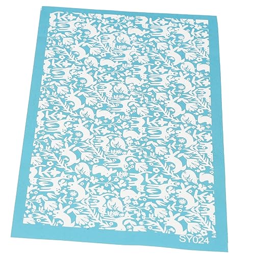 DIYEAH 1 Blatt Siebdruck-Vorlage kleine Schablonen Schablonenpapier Malvorlagen Seide bastelmaterial bastel materialien DIY-Material Formen zur Herstellung von Polymerton Polyester Blue von DIYEAH