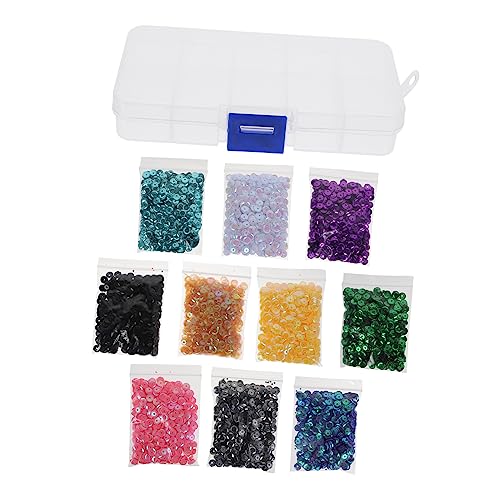 DIYEAH 1 Box Dekorative Schuppen Pailletten Zubehör Basteln Verpackung Fidget Runde Pailletten Bulk Pailletten Zum Nähen Strasssteine Schmuck Maskierung Kleidung Dekoration von DIYEAH