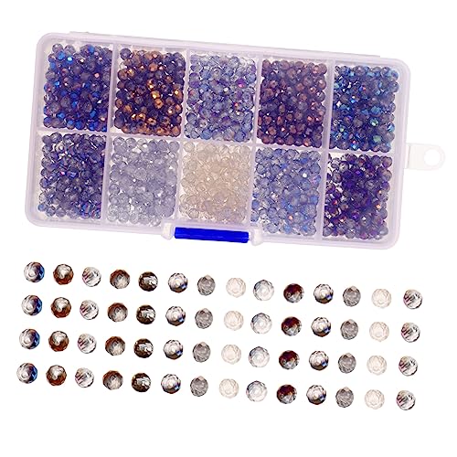 DIYEAH 1 Box Flache Glasperlen Edelsteine Schmuck Webstuhl Sets Schmucksicherung Klare Charms DIY Armband Halskette Draht Strasssteine Abstandsperlen DIY Perlen Runde von DIYEAH