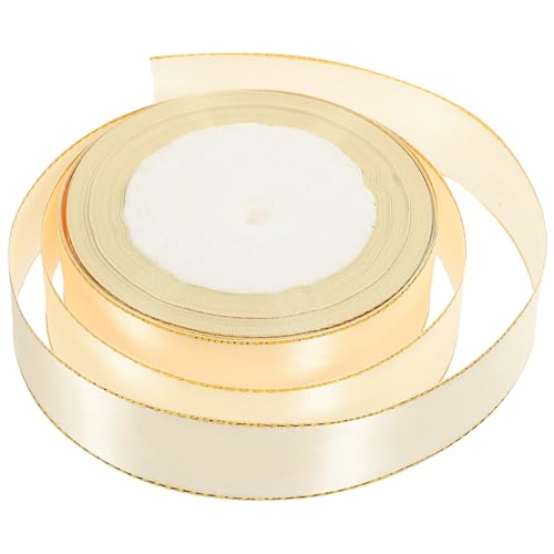 DIYEAH 1 Goldband Neuheit Geschenkband Wickeln Perlenband Veranstalter Geschenkpapier Aufkleber Bänder Exquisites Geschenkband Zeremonie Band Gold Funkeln Beige Polyester von DIYEAH