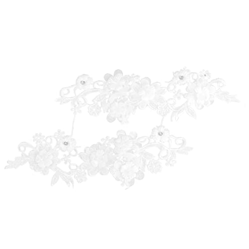 DIYEAH 1 Paar Hochzeitsband Sonnenblumen künstliche Blumen Drahtkantenband zum Einwickeln Party hochzeitsdekoration wedding decoration Blumenspitzenbänder Spitzenband selber machen Weiß von DIYEAH