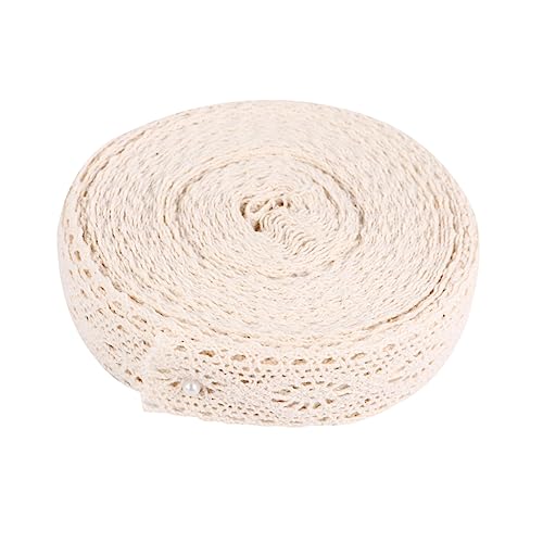 DIYEAH 1 Rolle 10 Baumwollspitze Spitze Nähen Kabel Mini-bogen Abziehbilder Stoffschere Basteln Stoffkante Satinband Paillette Trimmen Weißes Band Weißer Tüllstoff Chiffon Baumwollfaden von DIYEAH