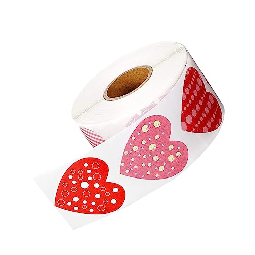 DIYEAH 1 Rolle Aufkleber Etiketten Hochzeitsdekoration Valentinsgrüße geprägt rosa Stolz Herz heart stickers valentine decoration Hochzeitsgeschenk Dekoration valentinstag liefert von DIYEAH