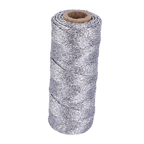 DIYEAH 1 Rolle Baumwollseil baumwollkordel baumwollschnur Geschenkverpackung Schnur Wickelschnur Jute-Schnur-Seil bastel Partydekoration Baumwollfaden selbst gebundenes seil Stoff Silver von DIYEAH