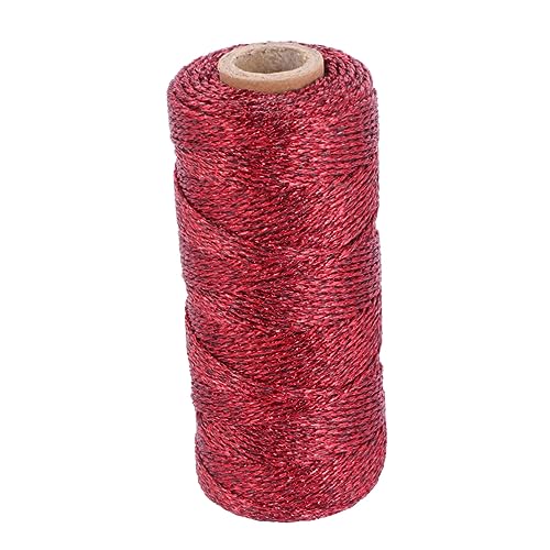 DIYEAH 1 Rolle Baumwollseil hochzeitsdeko hochzeitsdeco geschenkeidee baumwollband Dekorationsseil Draht Makramee Perlen Partydekoration Baumwollfaden schickes DIY-Bastelseil Stoff rot von DIYEAH