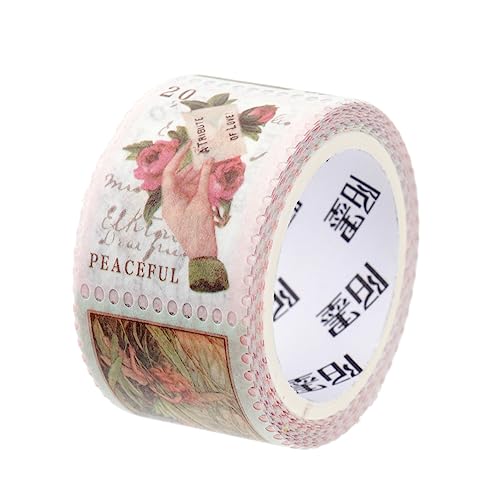 DIYEAH 1 Rolle Briefmarken und Washi Tape Laptop-Aufkleber alte Aufkleber Postkarten Briefmarken scrapbooking sticker scrapbook stickers Vintage-Stempel-Aufkleber Tagebuchaufkleber Papier von DIYEAH