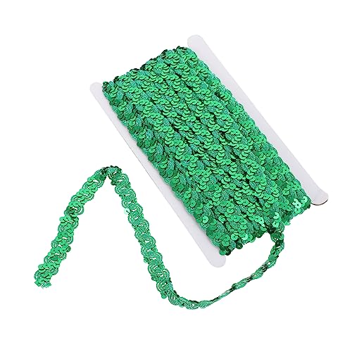 DIYEAH 1 Rolle DIY-Nähmaterial hochzeitsdeko hochzeitsdeco wohnraumdeko gebutagsdeko hausdeko Paillettenbandbesatz Voreingenommenheit Paillettenband für DIY Nähen trimmen Polyester Green von DIYEAH