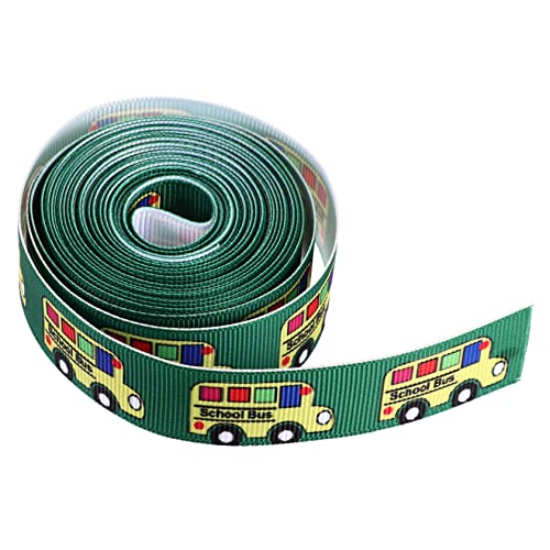 DIYEAH 1 Rolle Gurtband für den Schulanfang Band zum Thema Schule Geschenkband mit Schulmuster Anerkennung ribbon bandfeile Haarklammerband Geschenkband mit Karomuster Polyester Green von DIYEAH