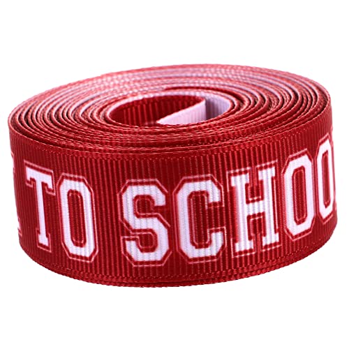 DIYEAH 1 Rolle Gurtband für den Schulanfang Hochzeitsblumendekorationen Bänder zum Basteln zurück zu schulballons Willkommen ribbon bandfeile Band für DIY Geschenkbänder Polyester rot von DIYEAH