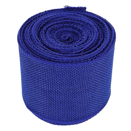 DIYEAH 1 Rolle Gurtbandimitat aus Leinen Spitzenband Sackleinenband für Baum Rot selbstklebende Strasssteine Jute seidenband ribbon dekoratives Band Geschenkverpackungsband Polyester Blue von DIYEAH