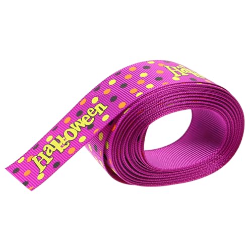 DIYEAH 1 Rolle Halloween-Dekorationsband Spitzenband Stifte Bögen verdrahtetes Band geschenkband halloween Geschenkband für Halloween dekoratives Band Geschenkbänder Polyester Violett von DIYEAH