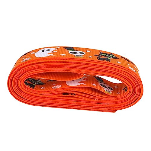 DIYEAH 1 Rolle Halloween-Dekorationsband orangefarbenes Band Maskierung Spitzenband Weihnachtsbänder funkeln geschenkband halloween party sachen party dekoration Geschenkbänder Polyester von DIYEAH